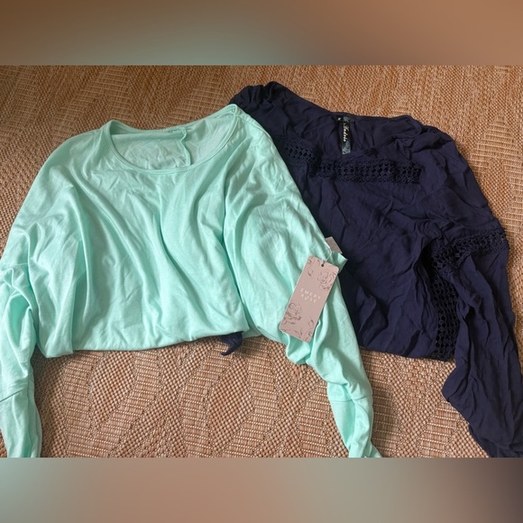 Emery Rose Oversized Top & Andree Blue Boho Long Sleeve Bundle,Size S,NWT - Picture 1 of 13